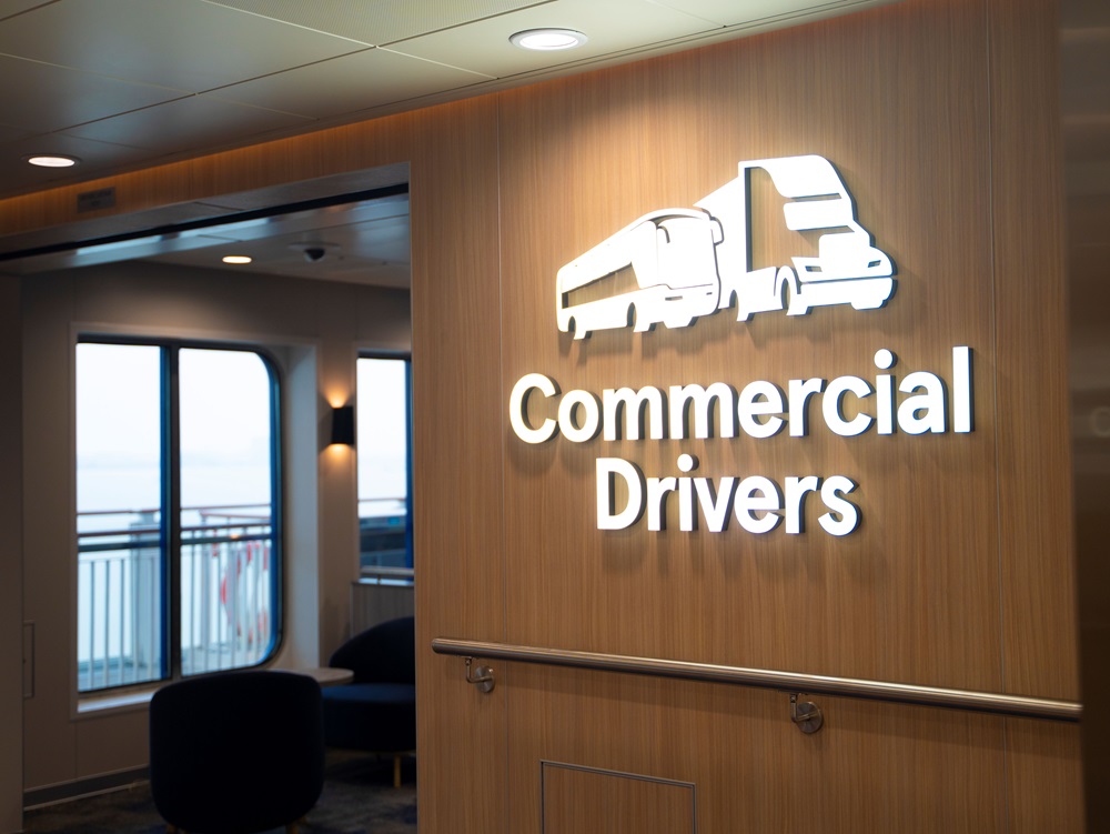 P&O Pioneers ferry lounge for freight drivers & commercial drivers