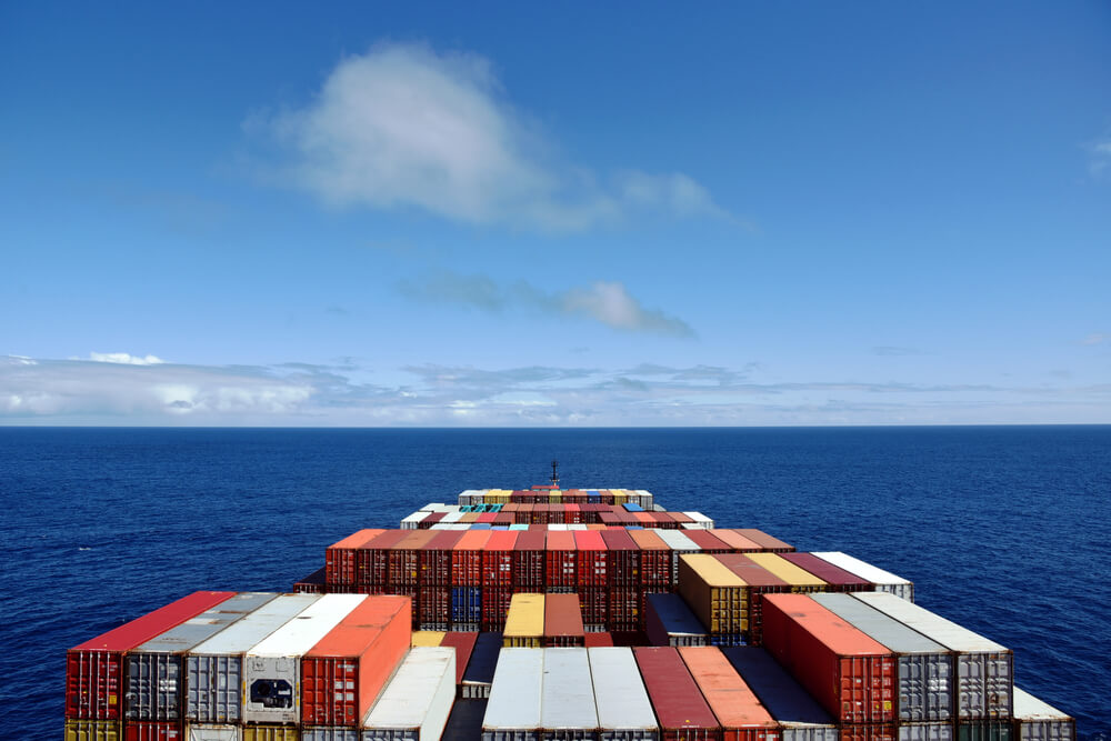 freight containers on a cargo ship