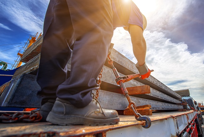 Securing cargo to a freight ship